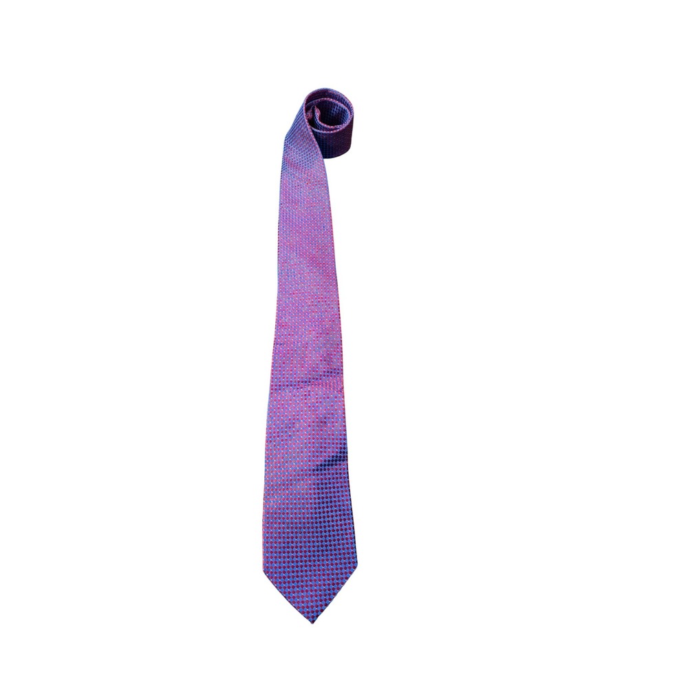 Michael Kors Mens Silk Tie Red Blue Geometric Diamond Checkered Woven Necktie